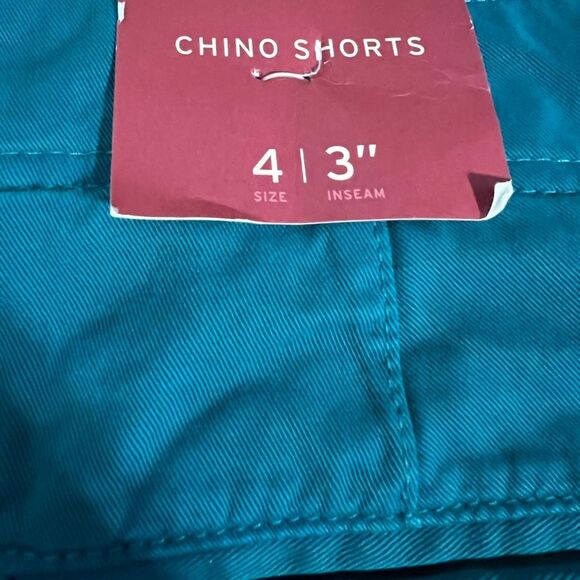NWT Merona Sz 4 Women's Chino Shorts turquoise color - Picture 4 of 8